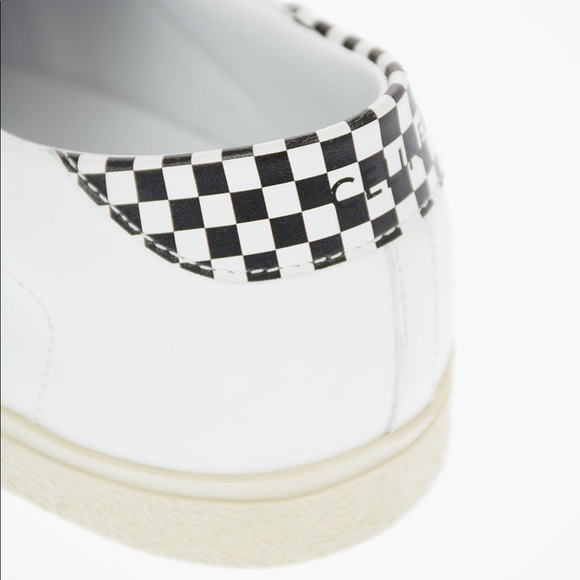 Celine triomphe leather white sneakers with horse fur details size 43 TR01L - Picture 4 of 15